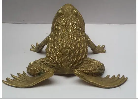 Scupture crafts Copper Metal crafts Home Decoration Chinese brass Carved Frog Statue/Feng Shui Scupture