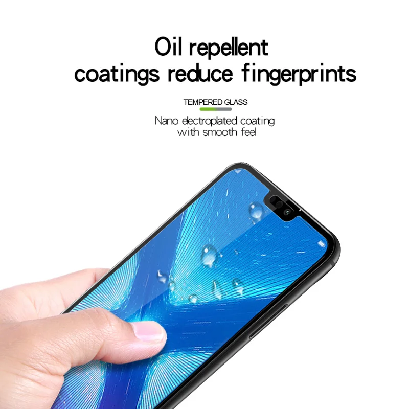 Full Cover Tempered Glass For Huawei Honor 8X Screen Protector Blue Black White Color Front Film Toughened Glass For Honor 8 X