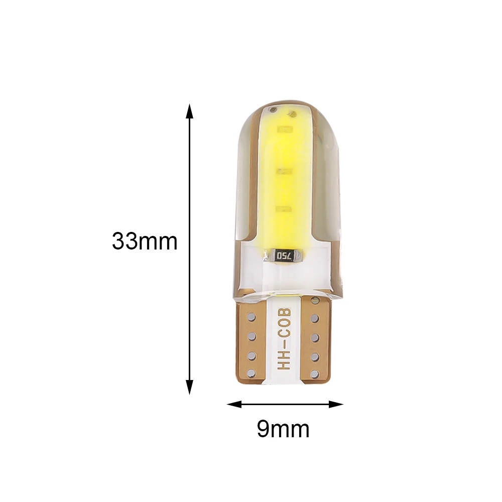 1Pc/10Pcs Silica gel LED COB W5W T10 194 8SMD Wedge clearance light Bulb Auto for License plate reading car door trunk car lamp