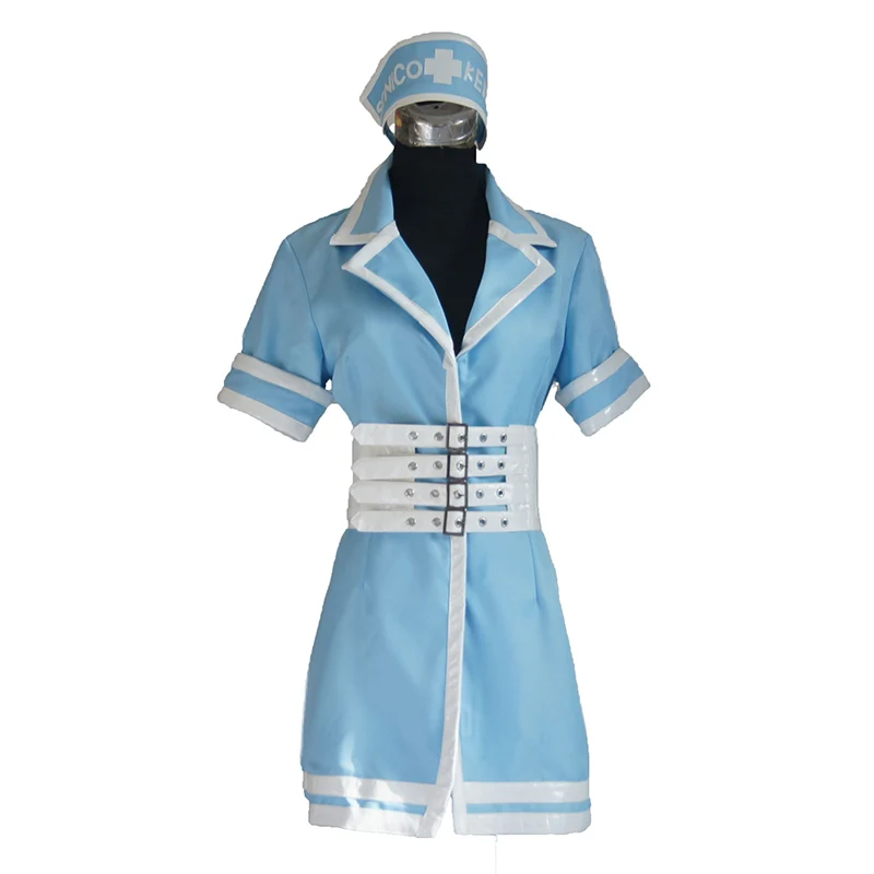 SoniAni Super Sonic nurse Cosplay Costume bule and pink styles Halloween Party customized