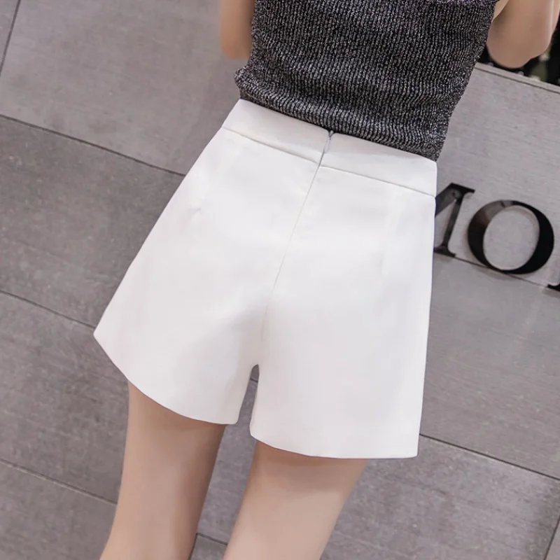 Mùa Hè Ống Rộng Quần Short Nữ Voan Ngắn Quần Ôm Nữ Quần Short Lưng Cao Chắc Chắn Nữ Ngắn Feminino