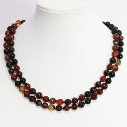 Noble dream agat 8,10mm carnelian onyx multi-color round beads long chain women ceremony lovely necklace jewelry 36inch B1470