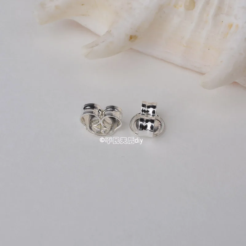 earnut, solid 925 sterling silver earring backs,earring friction butterfly back stopper for earstuds
