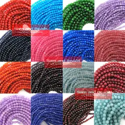 98pcs/lot Free Shipping Natural Stone 4MM Faceted Colorful Chalcedony Loose Beads Pick Colors For Jewelry Making No.FJB01