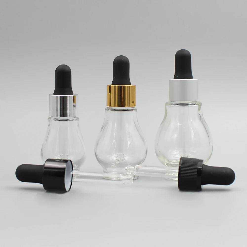 Single Gourd Shape Oil Container Glass,Clear 20ml Dropper Bottle