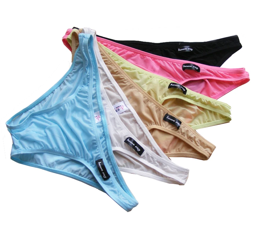 3pcs Brand Ice Silk Men Sexy Briefs Underwear Male Low-Waist Panties 7 Colors M,L,XL,XXL B318