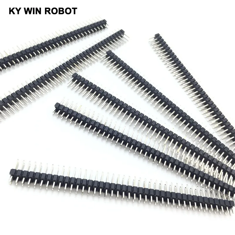 10 pces 2.54mm 2x40 pinos macho dupla fileira pino cabeçalho tira
