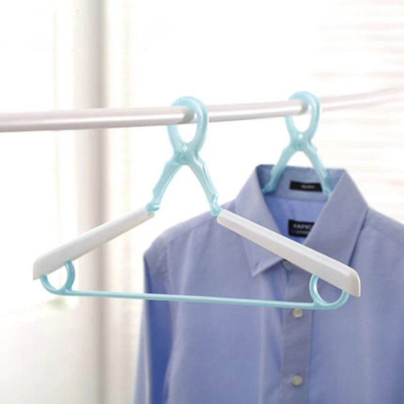 55cm 6 pcs/lot Thick Plastic Garment Hangers with Wide Shoulder Adjustable Wind Proof Clothes Holders