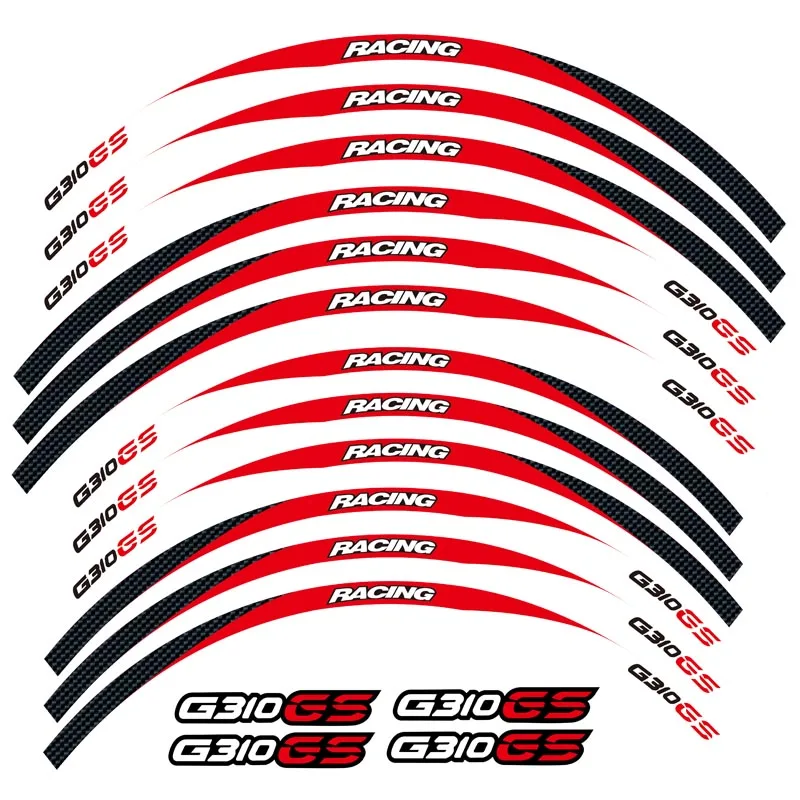 Free Shipping 12 Pcs Motorcycle Wheel Sticker stripe Reflective moto Rim decals For BMW G310GS g310 gs g310