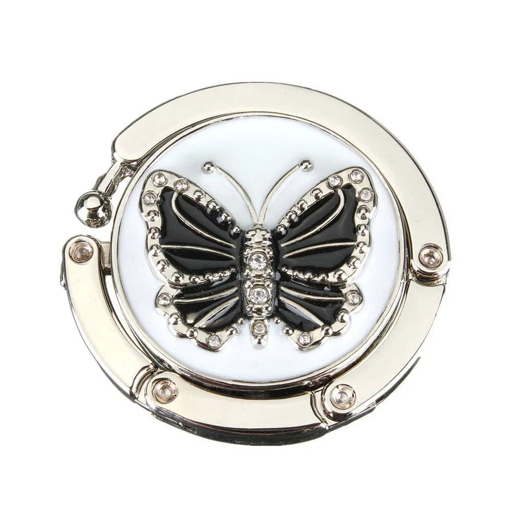 1PC Fashion Originality Lovely Color Butterfly Design Handbag Folding Bag Purse Hook Hanger Holder for gift Beetle Lock Bling