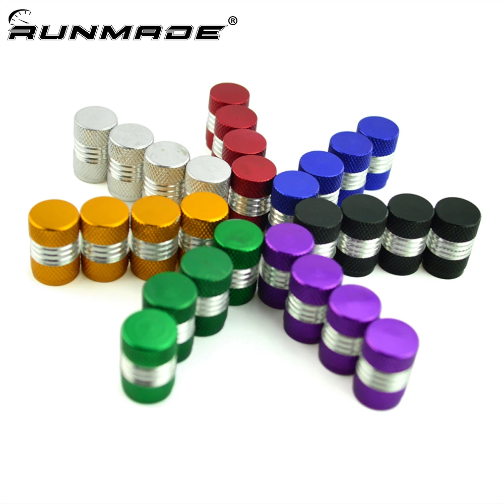 runmade 4Pcs Car Truck Bike Bicycle Motorcycle Tyre Air Wheel Valve Stem Caps 7 Colors Aluminum Tires Stem Cover Car-styling