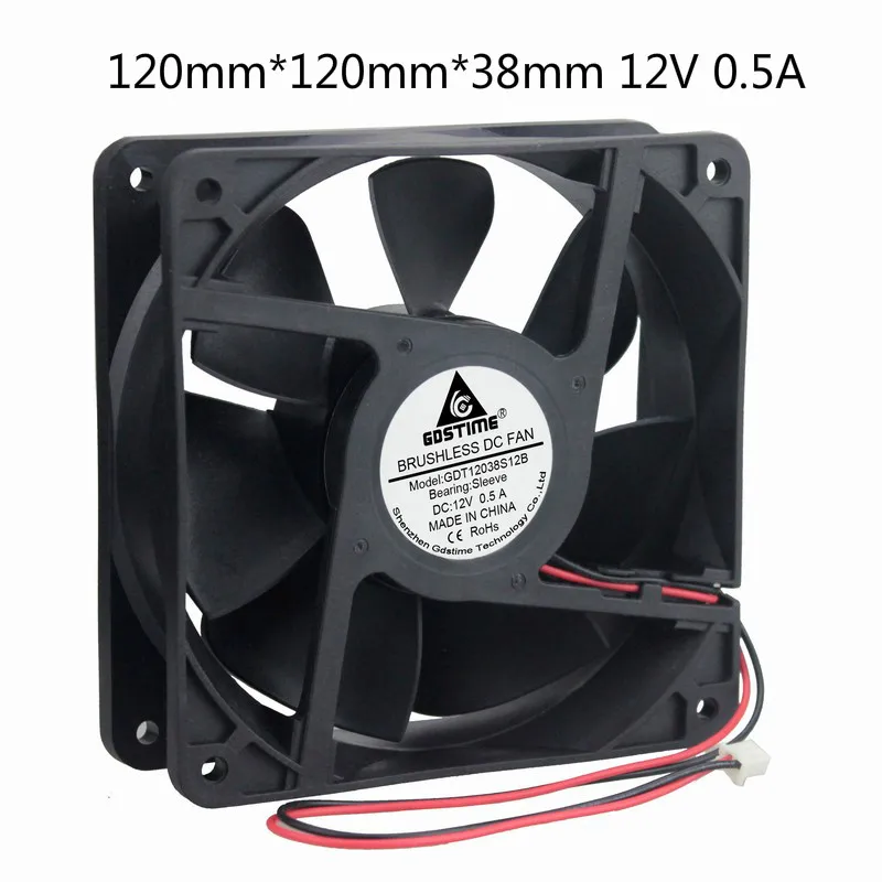 

Gdstime 5 Pcs high quality Portable Computer 120x120mm fan Cooler 12V 12CM 120MM PC CPU Cooling Cooler Fan for video card