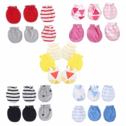 3Pairs Fashion Baby Anti Krabben Handschoenen Pasgeboren Bescherming Gezicht Katoen Scratch Wanten