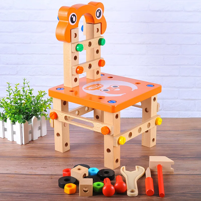 Multi-functional disassembly Luban chair nut tool assembly set children diy hand-assembled educational toys