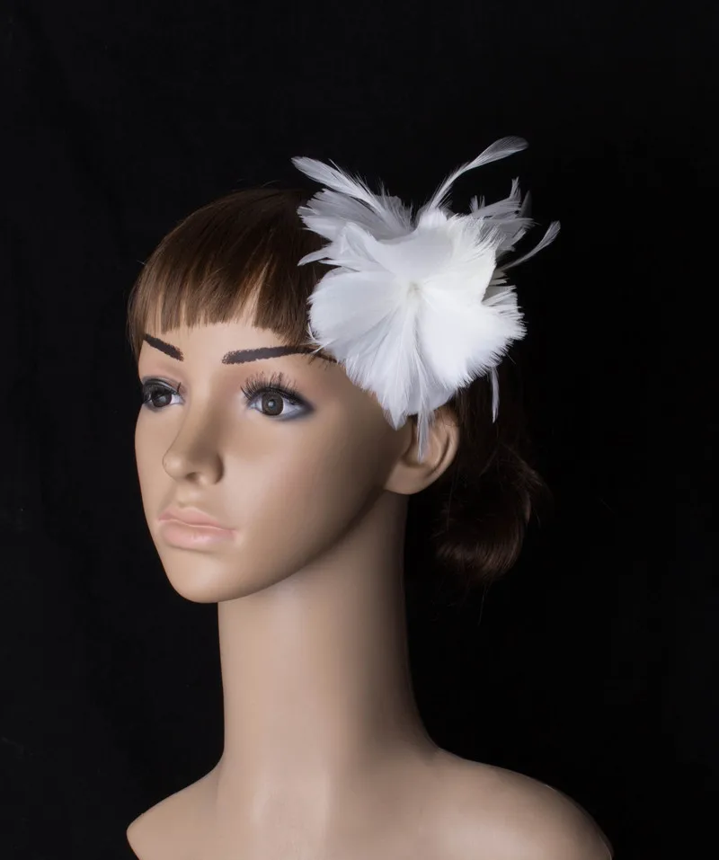 16สี Feather Fascinator Headwear ตาข่ายที่มีสีสันแสดง Headpiece ค็อกเทลชุดหมวกสำหรับ All Season MYQ099