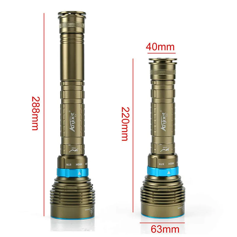 Anjoet Diving Flashlight 200 meters Underwater XM-7*L2 T6 LED Lanttern scuba Diver Torch Light lamp for 3x18650 or 26650