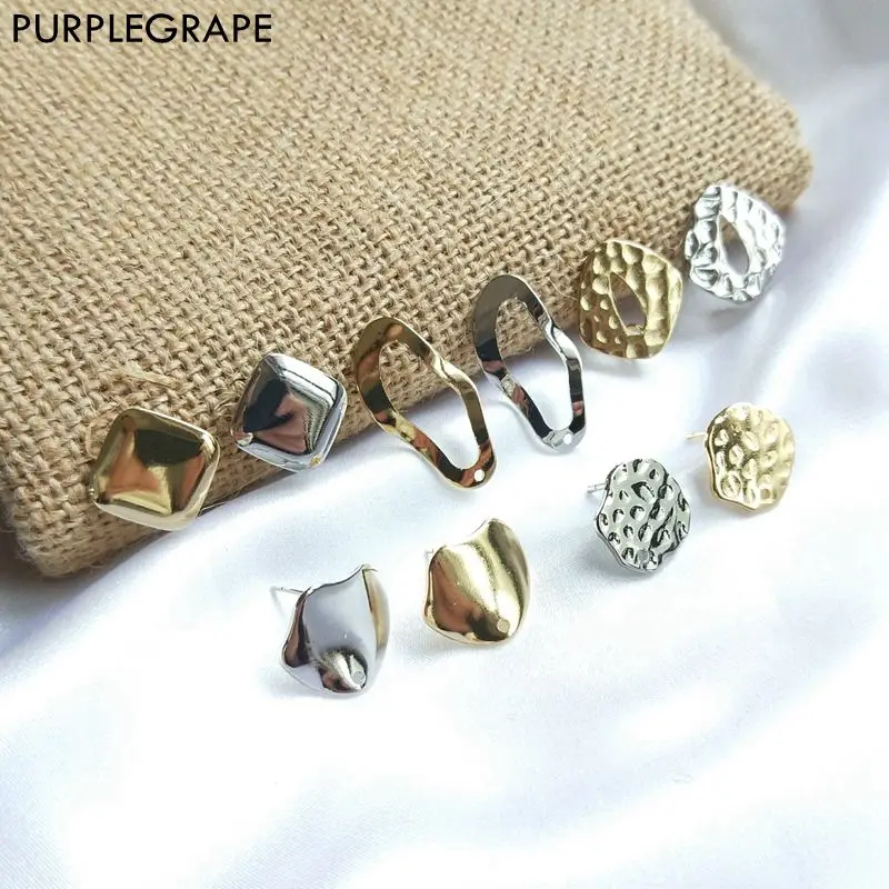 

10pcs Diy Ear Pin Jewelry Accessories Pendant Material Handmade Irregular Fashion Personality Female Models