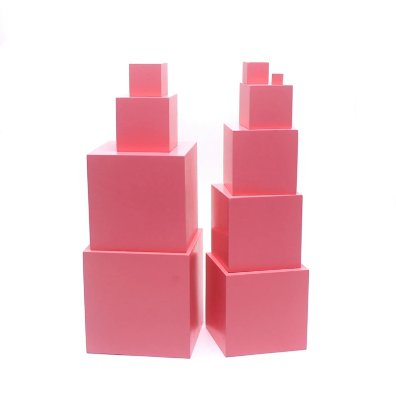 Dental house materiali Montessori giocattoli in legno torre rosa 1-10CM cubi rosa legno massello di faggio bambino precoce prescolare educativo