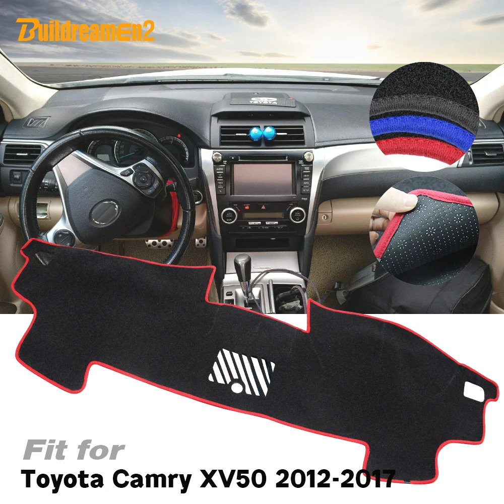 Car Dashboard Avoid Light Pad Cover Desk Instrument Platform Back Anti-Slip Silicone Mat For Toyota Camry XV50 2012-2017