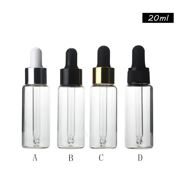 

10Pcs/lot 20ml glass dropper bottle Empty cosmetic container Transparent oil refillable bottle,glass dropper bottle