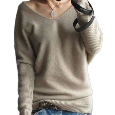 

Qiu dong is brief paragraph cashmere sweater female v-neck batwing coat big turtleneck sweater knit unlined upper garment