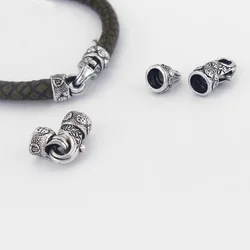 5Sets Ethnic Flower Shaped Lobster Clasp End Hook Connector Fit 6mm Round Leather Cord DIY Jewelry Making Accessories
