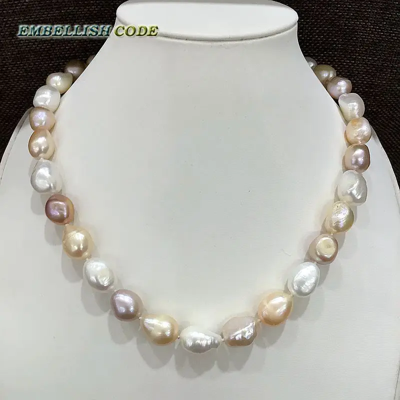 summer sheen semi baroque irregular necklace hook dangle earring set freshwater pearls Mixed color white pink purple stely