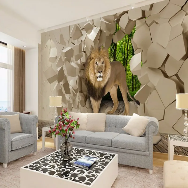 

beibehang Murales stone lion wall background graphic wallpaper for boys room wallpaper 3d wallpaper wallpapers home decoration