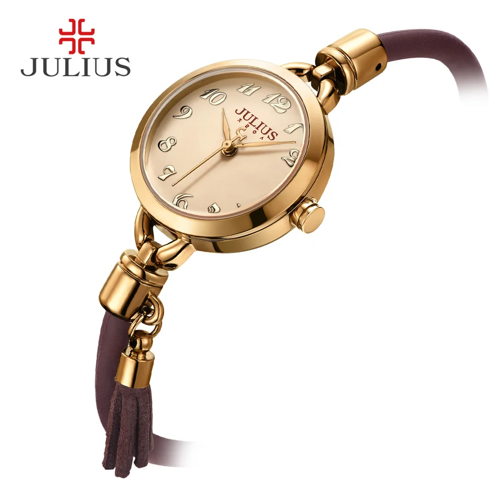 Julius Watch New Arrival Vintage Slim Whatch With Tassel Silicone Strap Unique Creative Designer Montre Female Clock Hour JA-994