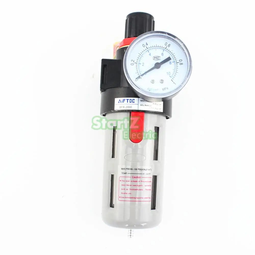 BFR-2000 Adjustable Polycarbonate Air Pneumatic Filter Regulator 1/4