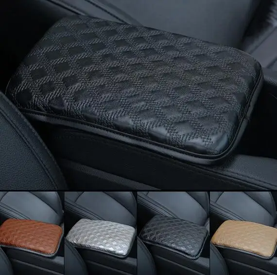 Car Armrest Pad Cover Center Console Box Cushion Leather Armrests Pads Universal Cover