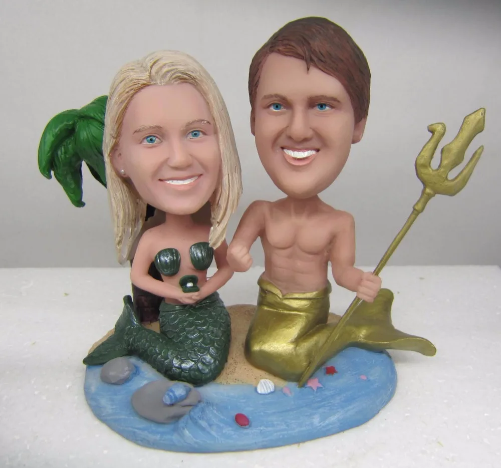 Personalized bobblehead doll  Mermaid  wedding gift wedding decoration resin doll Custom doll