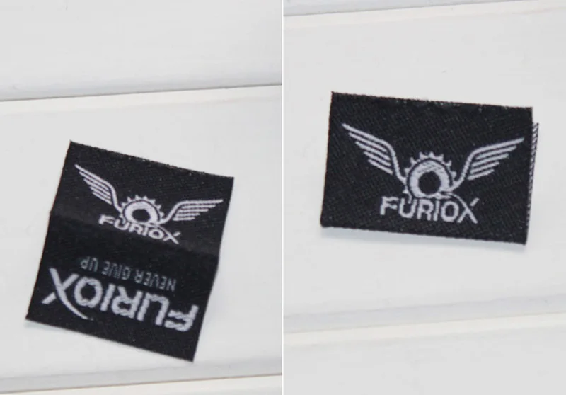 

Индивидуальные этикетки для одежды с центральным сложением, тканые этикетки и бирки с логотипом бренда, 1000 шт./лот