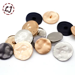 10pcs/lot fashion 25mm 22mm decorative buttons high quality Irregular plane gold buttons for shirt overcoat sewing accessory DIY