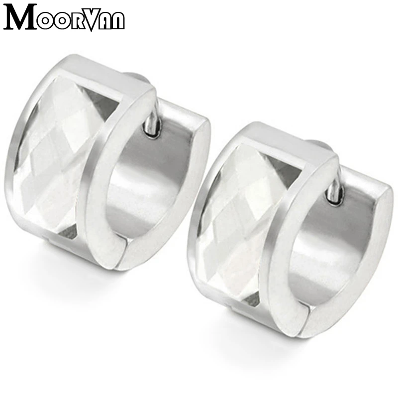 Moorvan Women Earrings Stainless Steel Acrylic Crystal Jewelry Stud Earring for Woman Brincos 2018 Lady Christmas Gift VE355