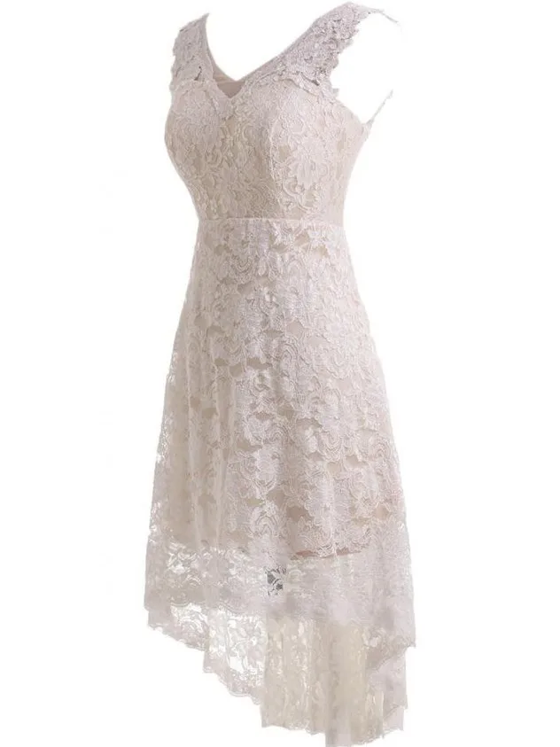 Robe De mariée asymétrique en dentelle Vintage, vêtement grec bon marché, tenue De plage, collection 2023