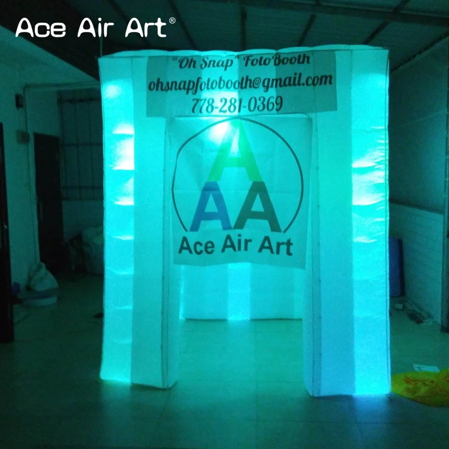

Custom Inflatable Cube Tent, 2 Doors, Wedding Party Decoration, Beautiful LED