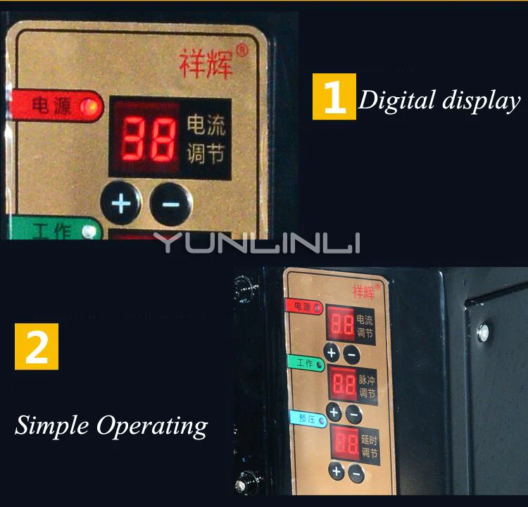 Soldador de ponto de pulso display digital máquina de solda de pulso pneumático ponto/bumbum soldador multi-cilindro soldador DTN-16