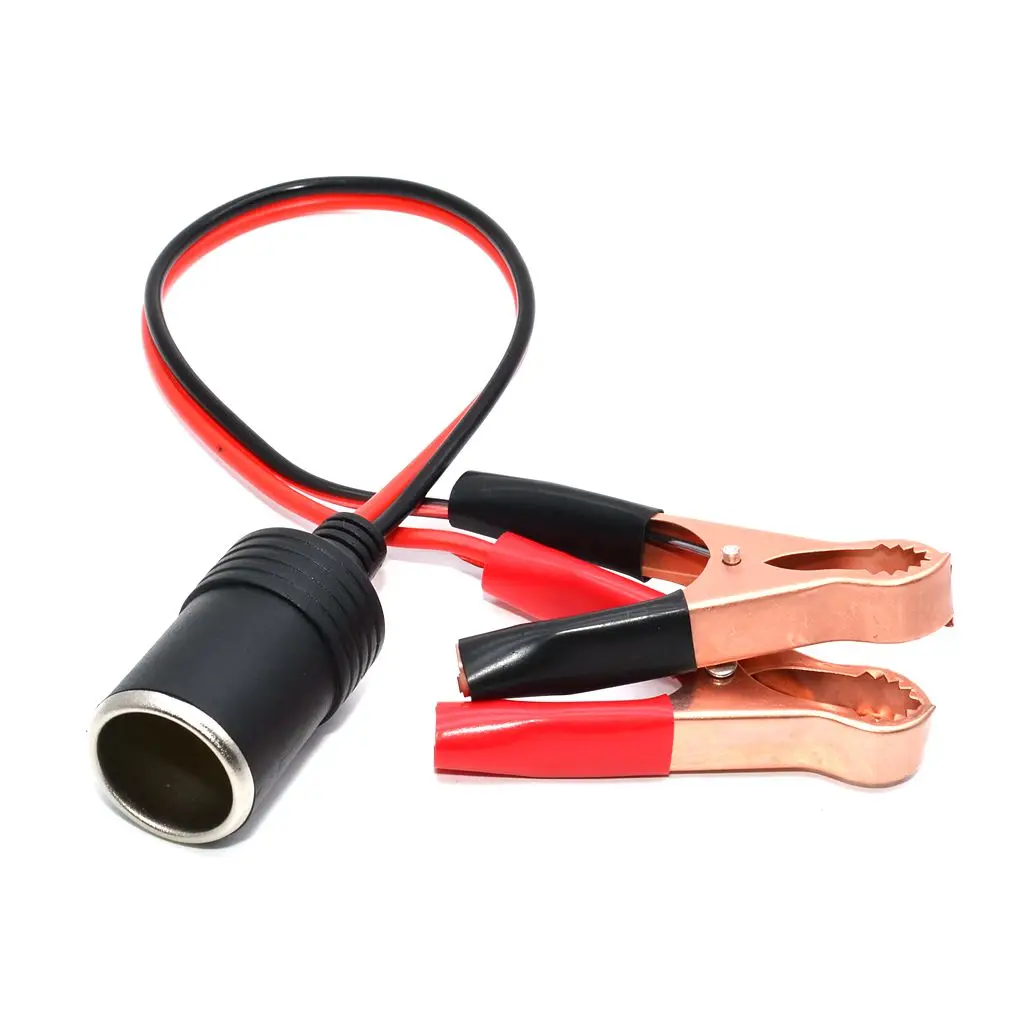 Alligator clips Crocodile wire Male/female to Car cigarette lighter DC Voltage meter ammeter capacity power meter monitor, etc