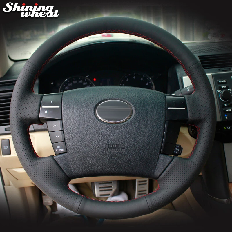 

Shining wheat Black Leather Car Steering Wheel Cover for Old Toyota MARK X REIZ