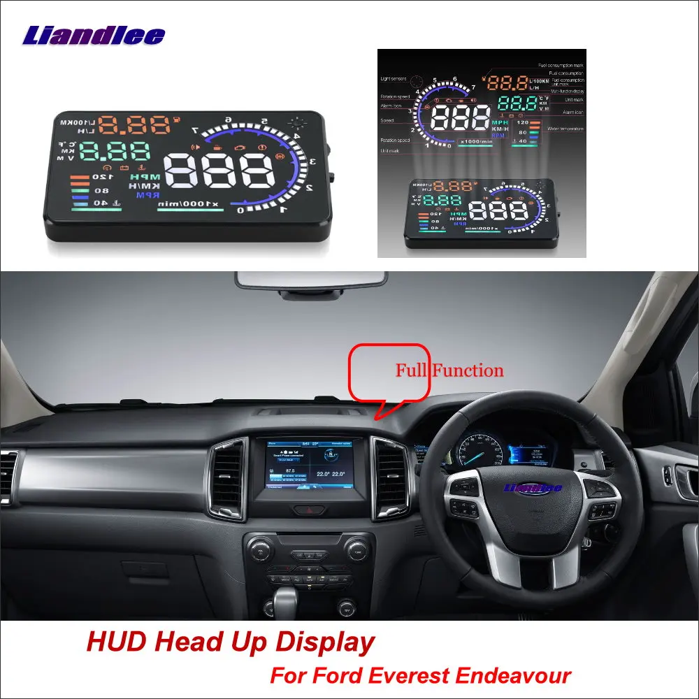 

Liandlee Car Head Up Display HUD For Ford Everest Endeavour 2013-2018 Dynamic Driving Computer HD Projector Screen OBD Detector