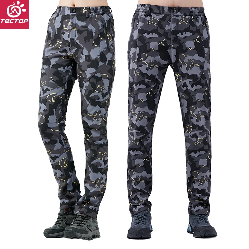 tectop autumn winter men women Outdoor soft shell pants Camouflage trousers thickening keep warm waterproof  pant pw7935