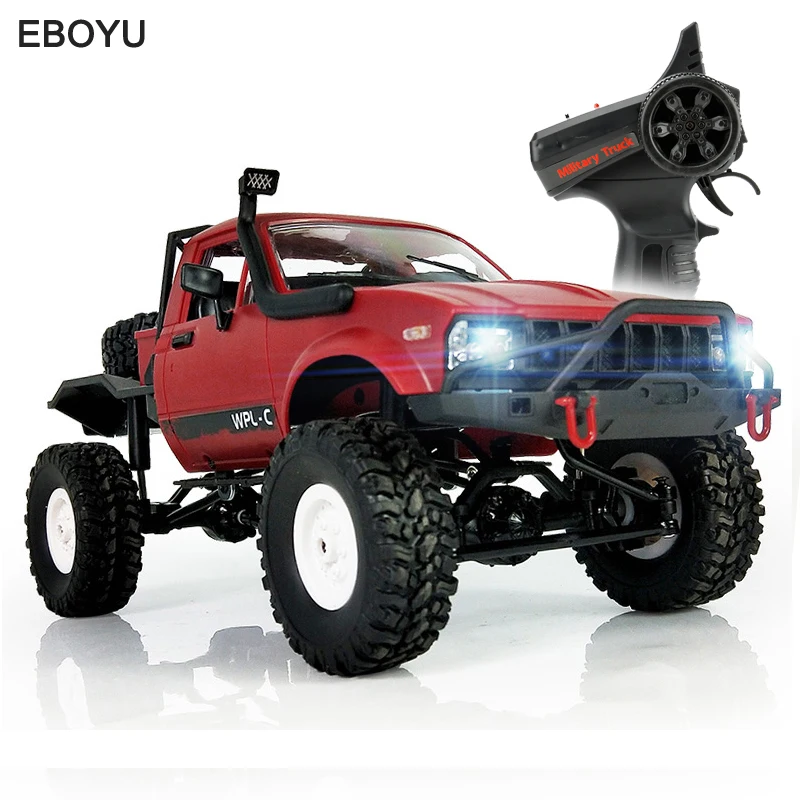 WPL C14 RC Truck 1/16 RC Car 2.4G 4WD Off Road RC Military Car Rock Crawler Truck With Front LED RTR Toys