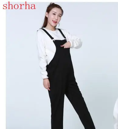 

New fashion Spring Autumn Winter Maternity Pants black long Pants Loose Cotton Bib Pants Haren Trousers Pregnant Women Pant