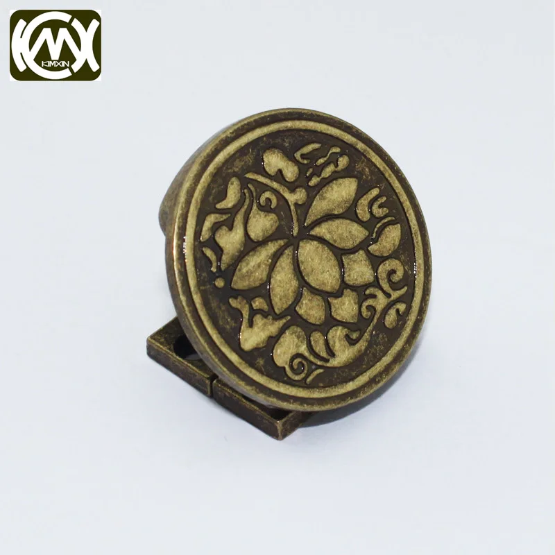 KIMXIN Hardware factory High-grade wooden box lock Zinc alloy arch-lock Lotus die cast round lock Equipped with screw W-009