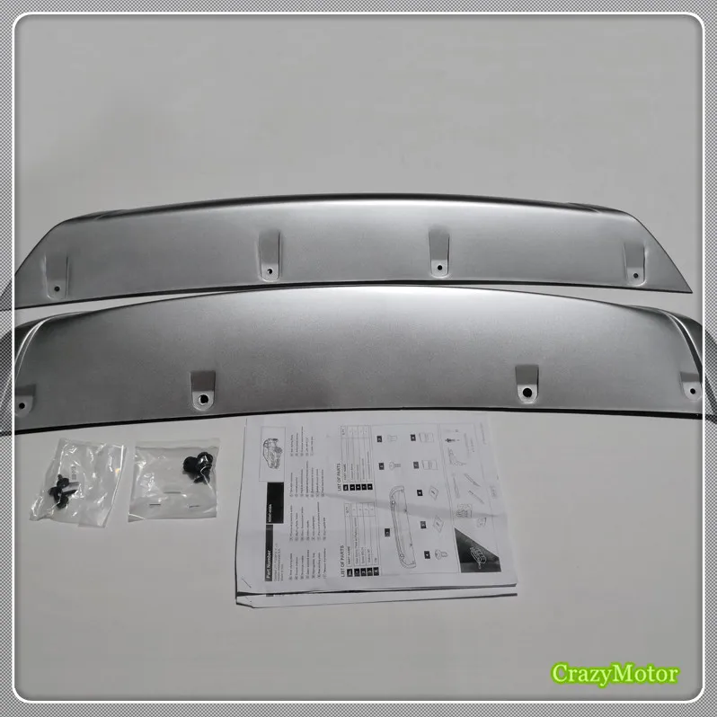 For Nissan Qashqai Dualis J11 2014 2015 2016 Silver ABS Front & Rear Bumper Radar Hole Skid Protector Guard Plate Cover Kit