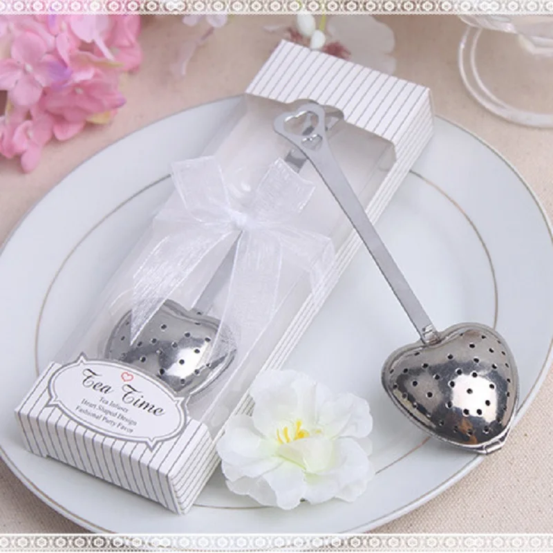 200pcs wedding gift and giveaways Tea Time Heart Tea Infuser Favor in Teatime Gift Box