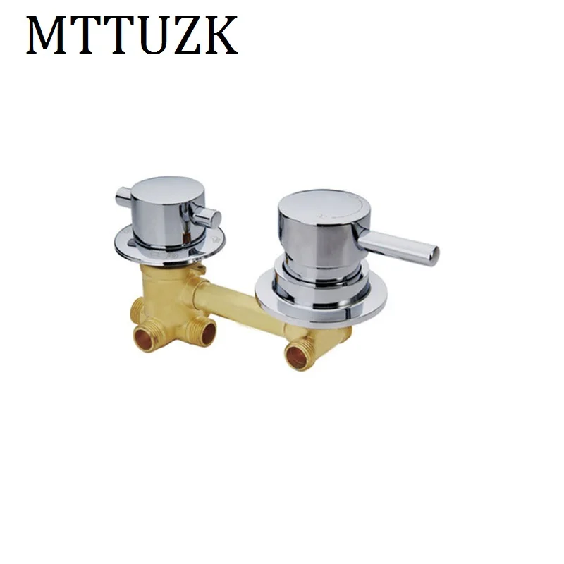 

MTTUZK wall mounted 2/3/4/5 Ways water outlet brass shower tap screw & intubation shower faucets shower room mixing valve