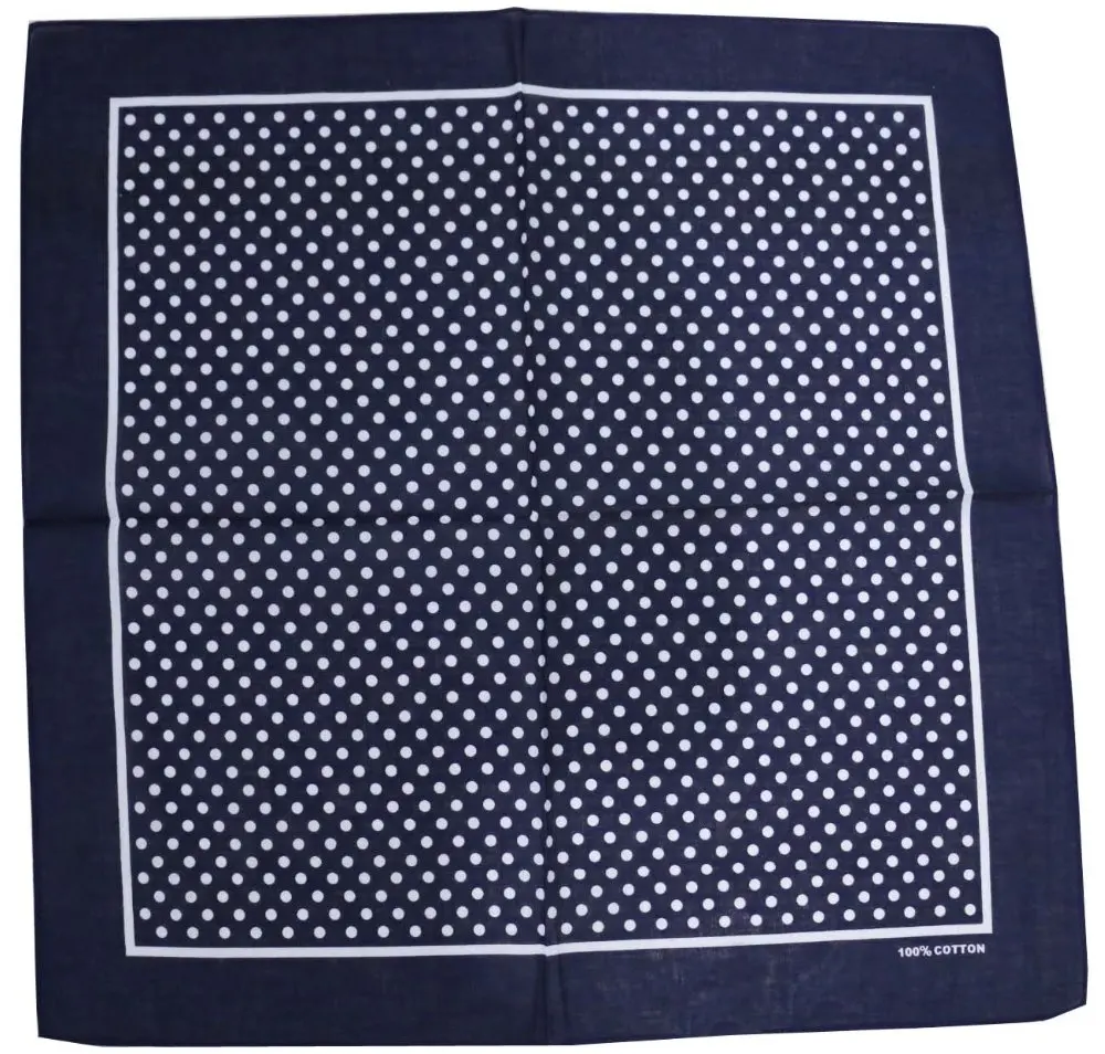 Free Shipping 2021 New Cotton Navy Blue Polka Dot Bandana Scarf For Women Mens