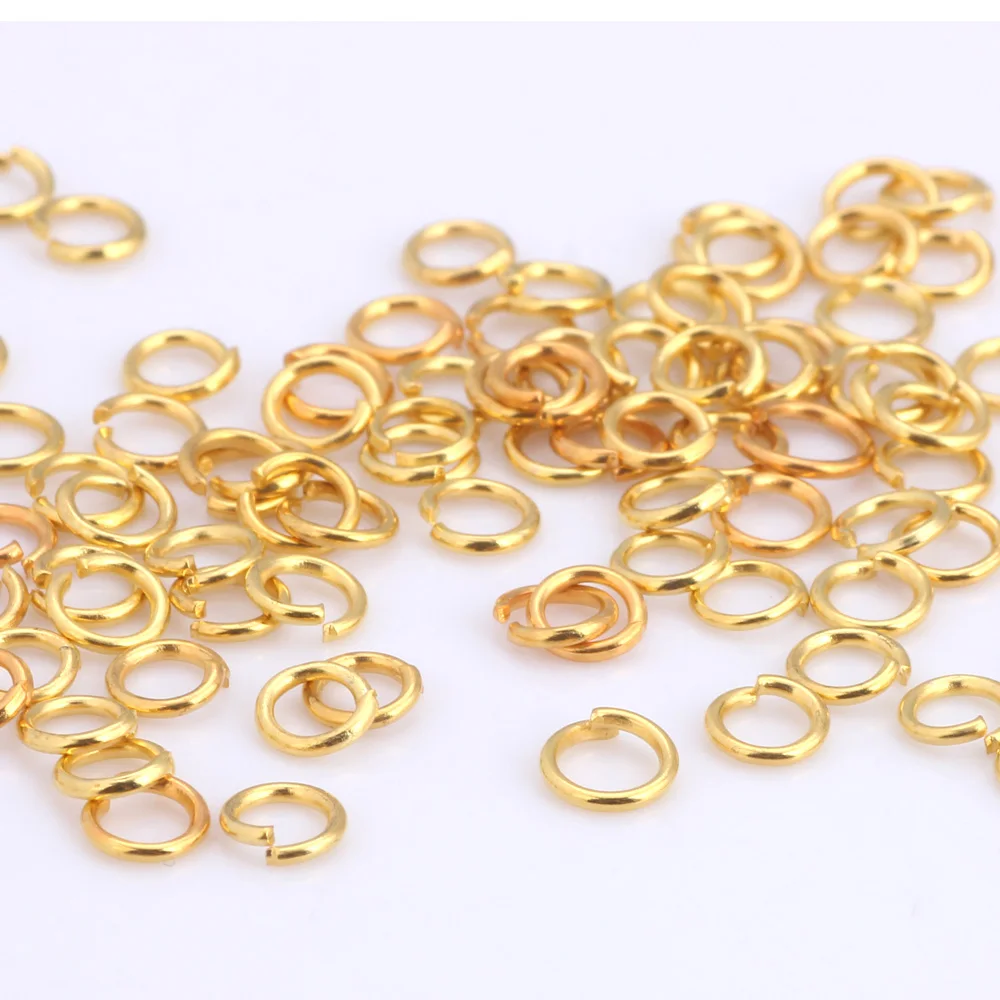 OlingArt Mixed size 450PCS/lot Gold Jump Ring 4mm/5mm/7mm/8mm link loop DIY Jewelry making Connector Bracelets / Necklaces